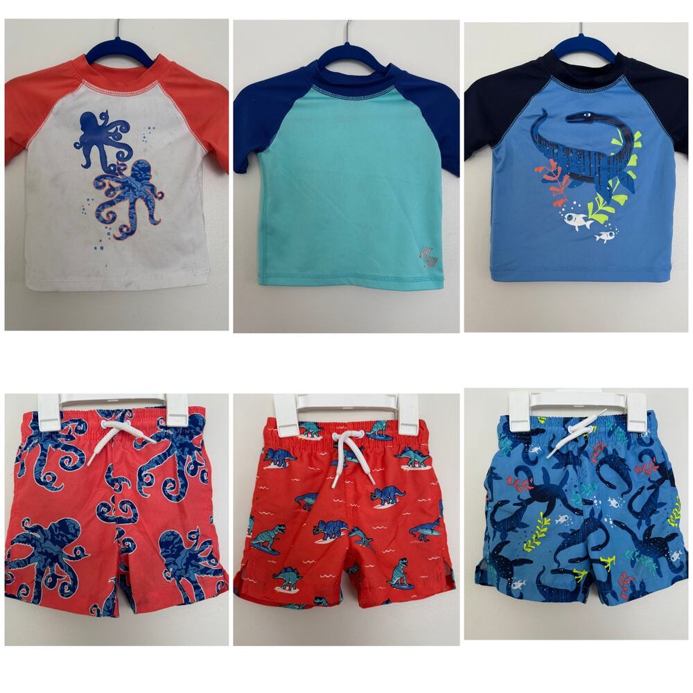Place Sports Swim Suit Rash Guards Bundle, Includes 3 Sets
